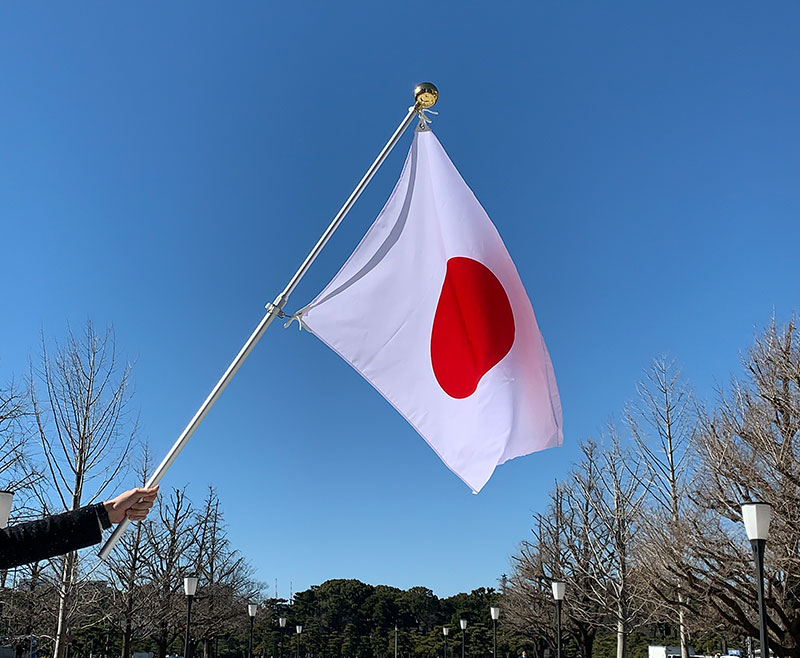 日本国旗 DXセット （テトロン素材：70×105cm・高級軽量アルミ合金