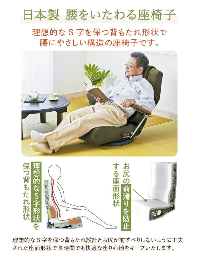 宮武製作所 日本製 腰をいたわる座椅子
