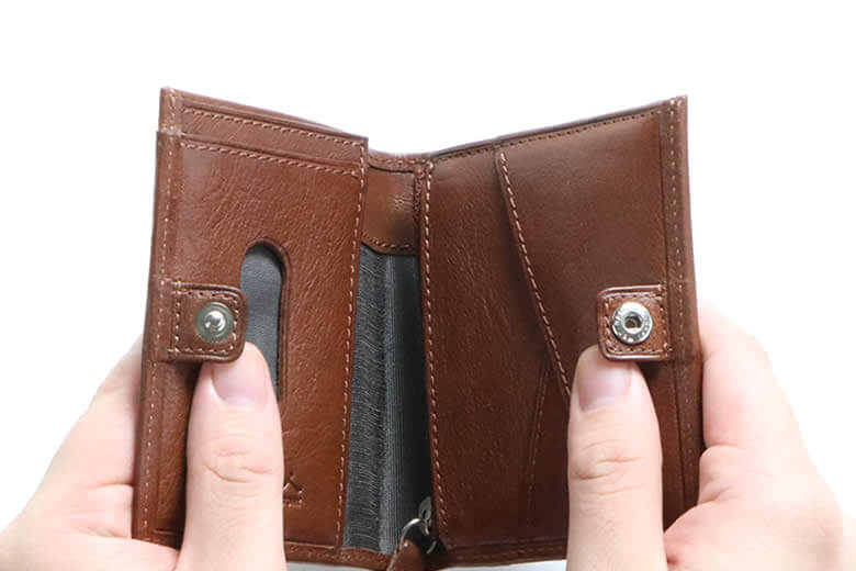祥力 革職人 レザーファクトリー デュアルライン 定期入れ付き二つ折り財布