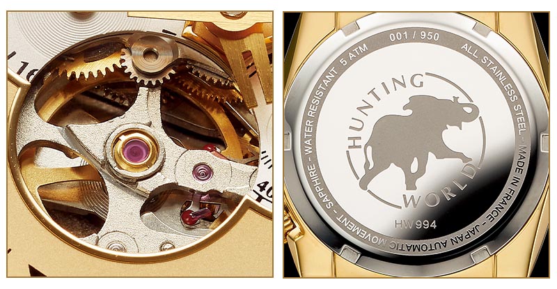 ハンティング・ワールド スピリッツ オブ アフリカ バチュー・クロス使用 機械式腕時計