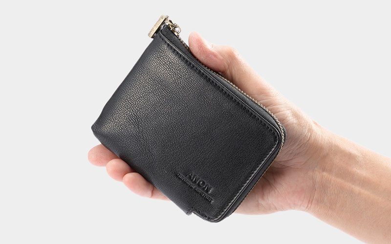 ビスポーク アノン ソフトゴートレザー 袋縫い L字ファスナーミニ財布