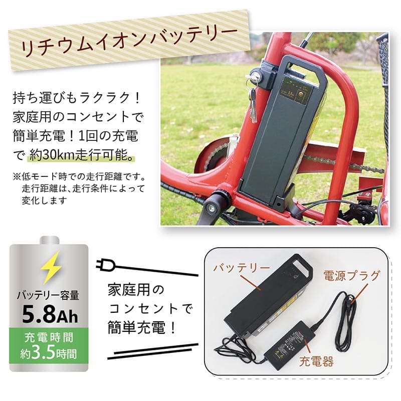 ミムゴ e-parton ロータイプ電動アシスト三輪自転車 組立納品 