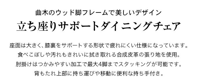 ファミリー・ライフ 立ち座りサポートダイニングチェア 2脚 ハニカムメッシュクッション付き 04303 1セット（2脚組）