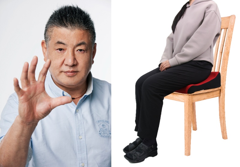 丸菱工業 日本製 立ち上がりをサポートする【ろっかん式ストレッチクッション】