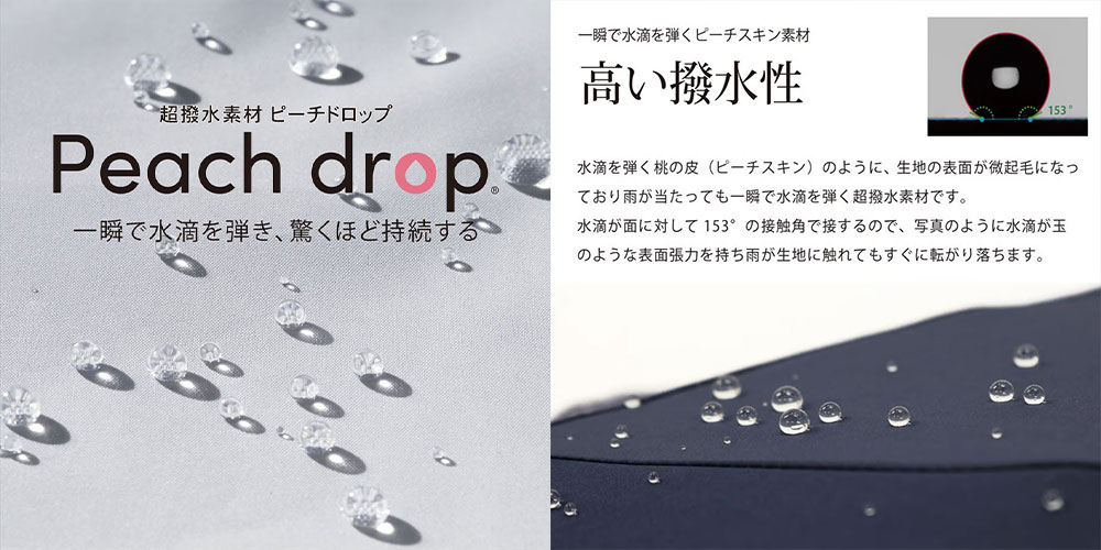 ニフティカラーズ Peach drop 晴雨兼用 超撥水 耐風 折りたたみ傘