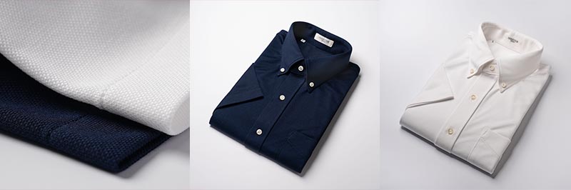 丸和繊維工業 INDUSTYLE TOKYO 鹿の子 ボタンダウンカラーシャツ リラックスフィットフィット 半袖