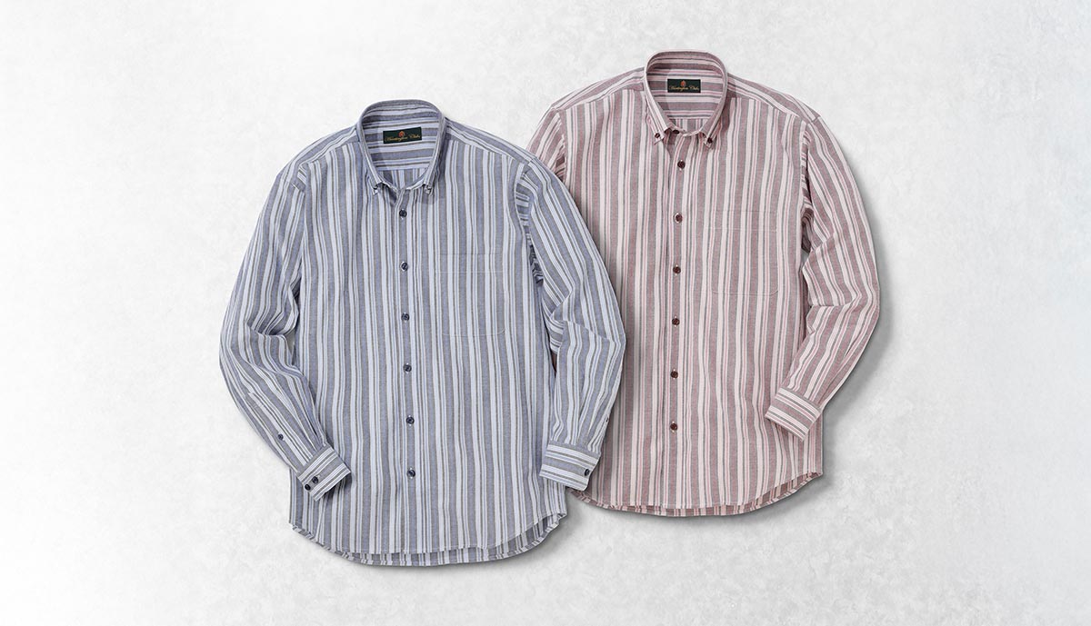 ハワード HUNTINGTON CLUB ストレッチネル長袖ボタンダウンシャツシャツ2色セット