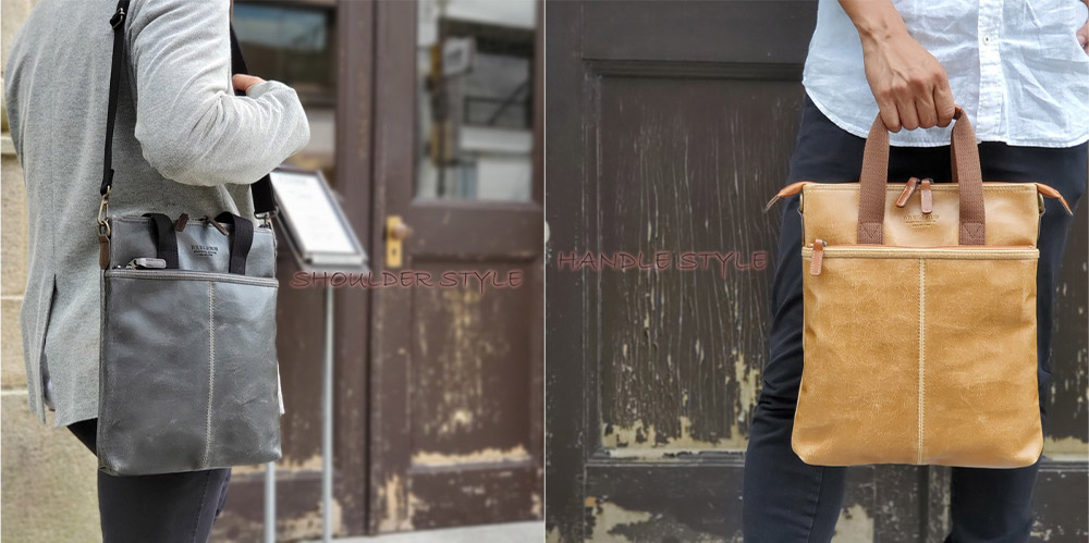 平野鞄 ブレリアス 白化合皮 薄マチ2WAY縦型バッグ