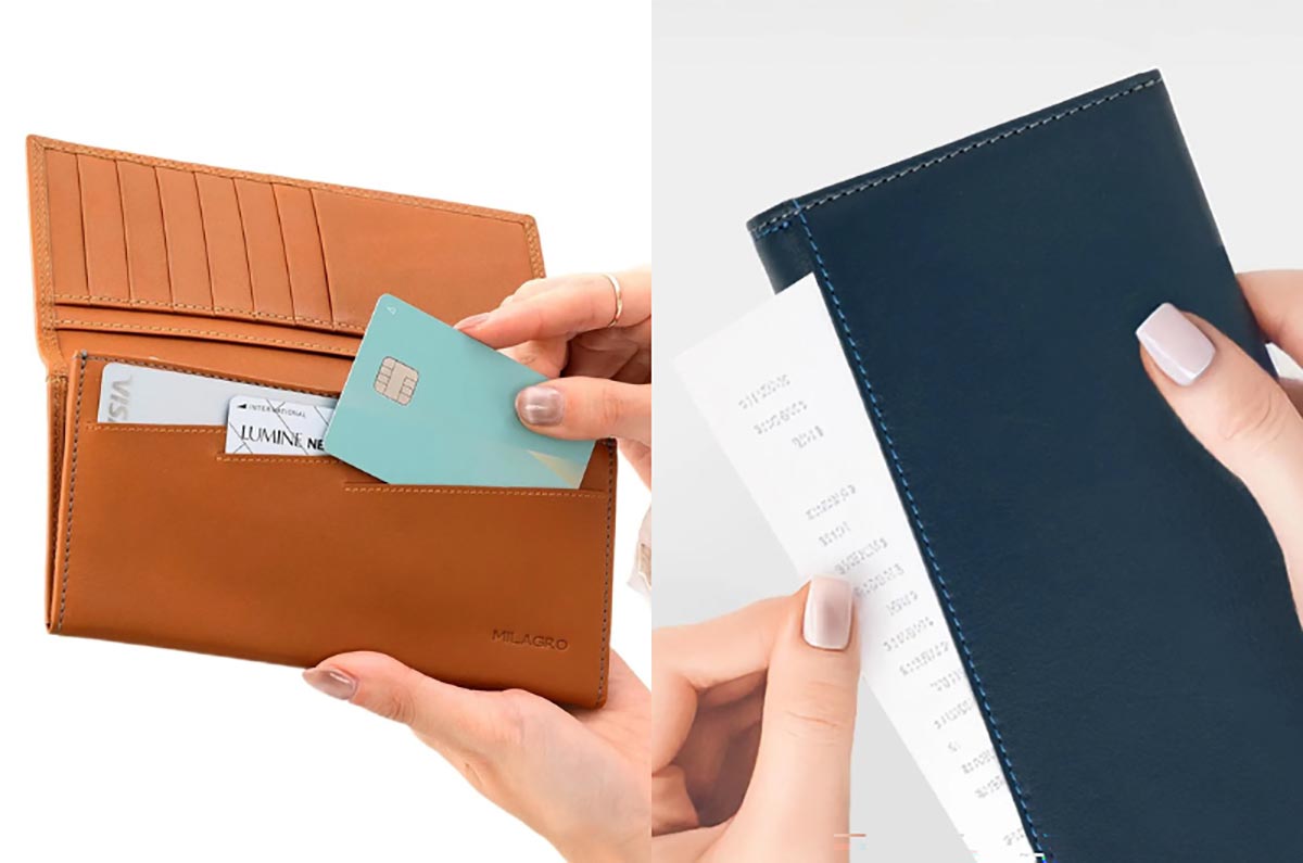 ミラグロ 牛革キップレザー・ダブルステッチ長財布 SL-CD-2925 1個