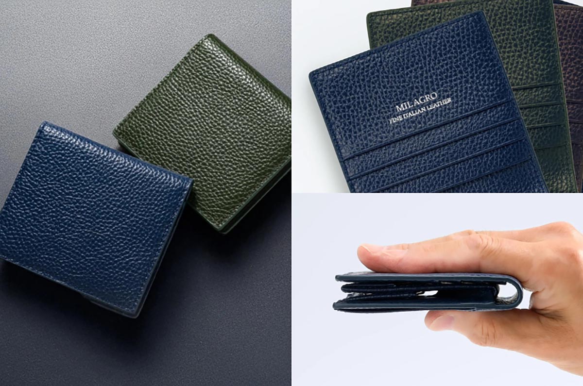 ミラグロ piatto イタリアンシュリンクレザー・薄型コンパクト財布 CA-SP-669 1個