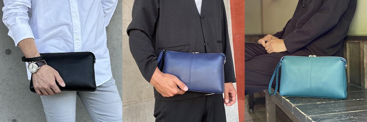 平野 サドル 牛革クラッチバッグ 25958 1個