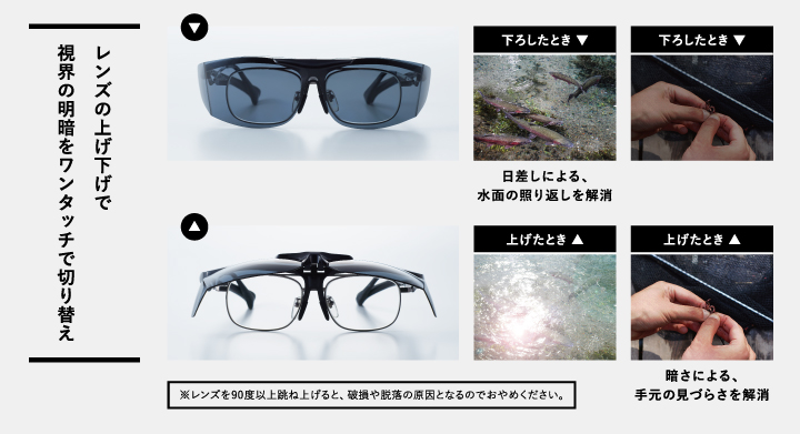 アックス AXE（アックス） 跳ね上げ式 オーバーグラス スモーク FU-604PCS SM