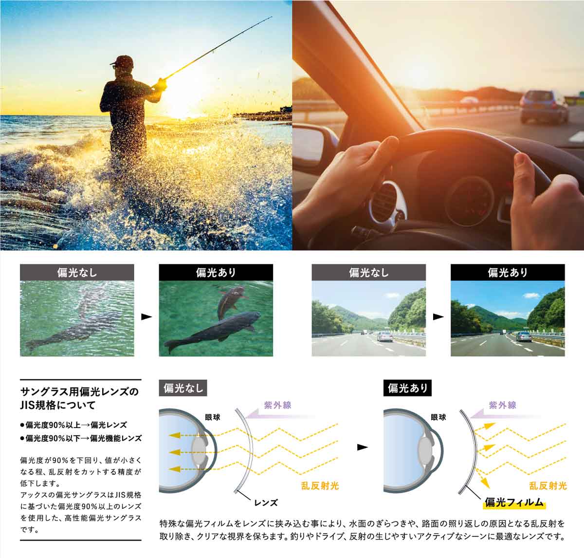 アックス AXE（アックス） 明るい偏光サングラス ライトブラウン ASP-4225 LBR