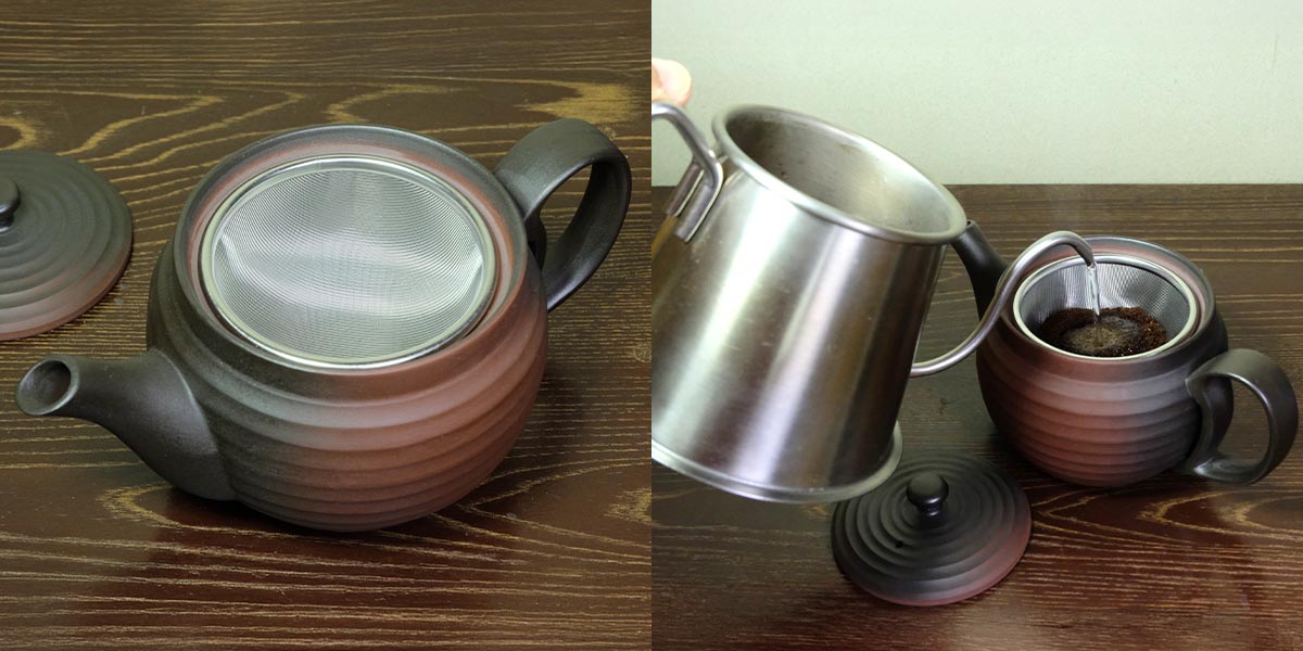 富仙窯 お手入れが楽な200メッシュ畳織フィルターの珈琲急須 1個