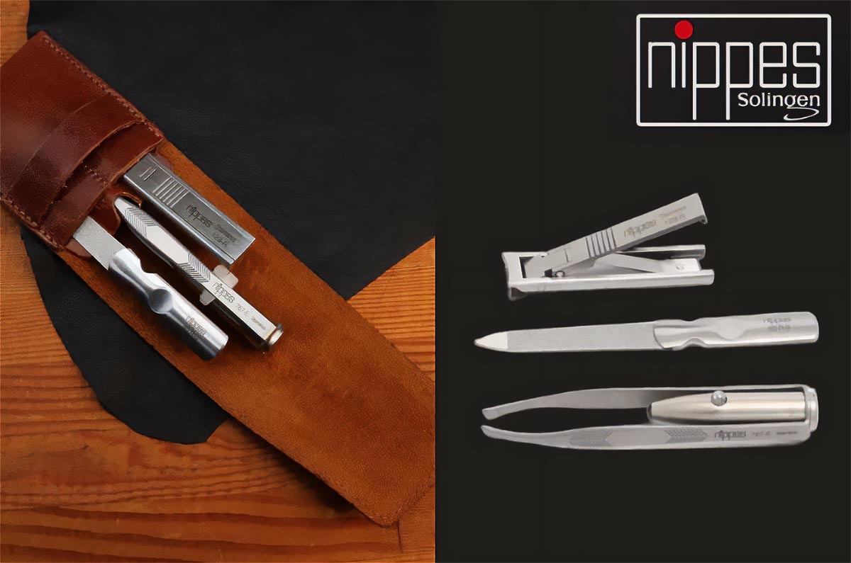 NIPPES ドイツ製 ネイルケアセット 1セット（爪切り、爪ヤスリ、LEDライト付きトゲ抜き各1個）