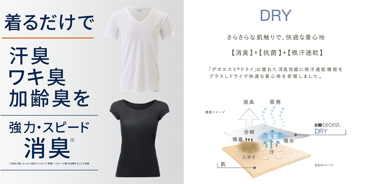 セーレン デオエスト ドライ 消臭アンダーシャツ DRY・クルーネック