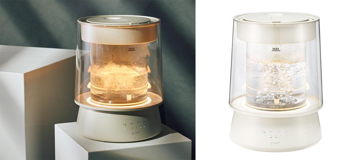 株式会社QUADS ハイパワーガラススチーム加湿器 GLASS(グラス)