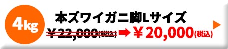 本ズワイガニ 脚Lサイズ ボイル 冷凍 4.0kg