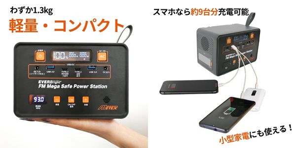 メテックス EVER Bright FMメガセーフパワーステーション＆31W防水ソーラーパネルセット