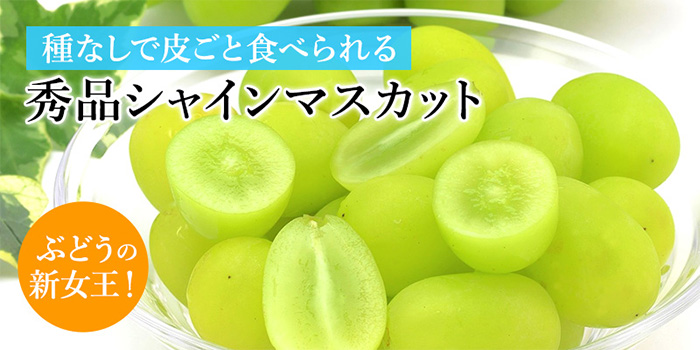 種なしで皮ごと食べられる 秀品シャインマスカット