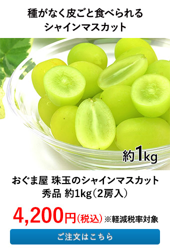 おぐま屋 珠玉のシャインマスカット秀品 約1kg