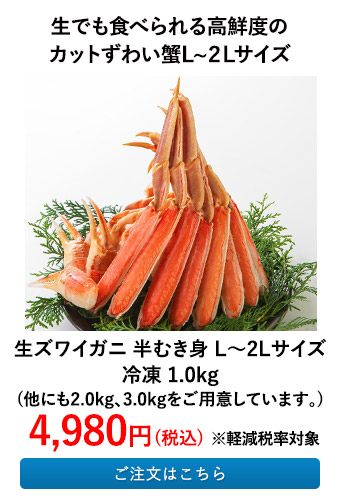 生ズワイガニ 半むき身 L～2Lサイズ 冷凍1.0kg