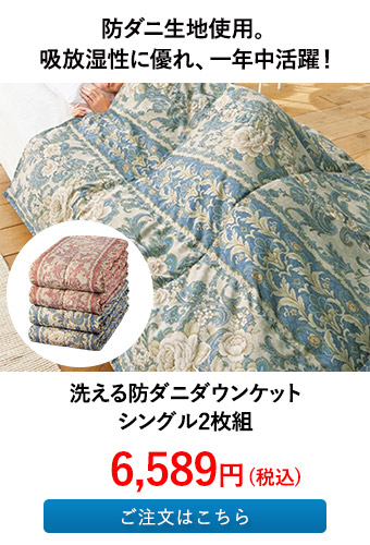 洗える防ダニダウンケット シングル2枚組