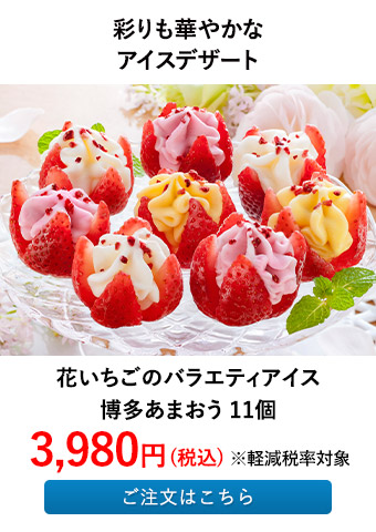 花いちごのバラエティアイス 博多あまおう 11個