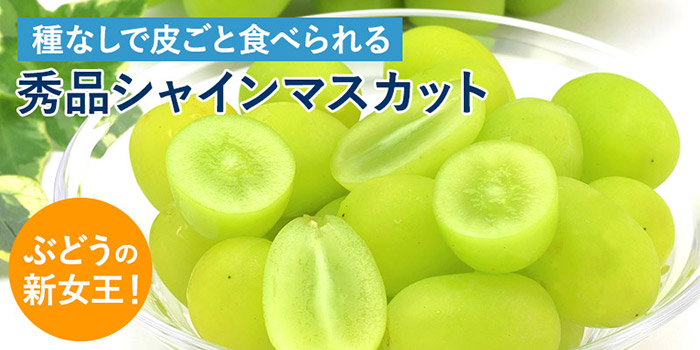 種がなく皮ごと食べられる 秀品シャインマスカット