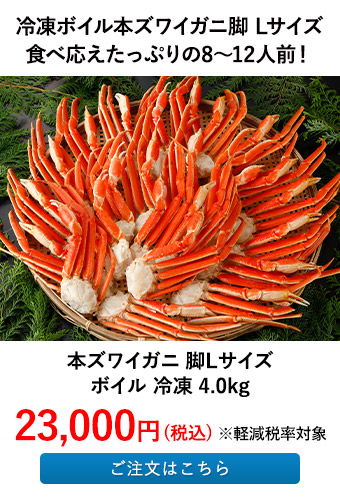 本ズワイガニ 脚Lサイズ ボイル 冷凍 4.0kg