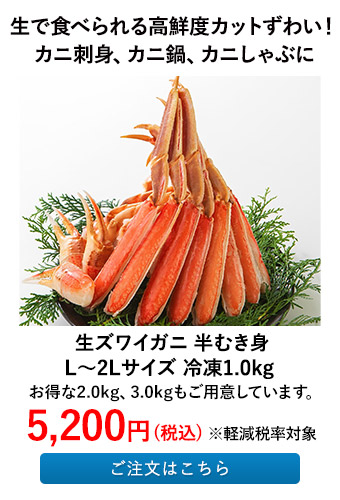 生ズワイガニ 半むき身 L～2Lサイズ 冷凍1.0kg