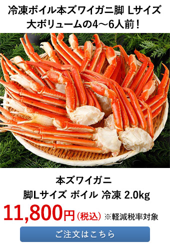 本ズワイガニ 脚Lサイズ ボイル 冷凍 2.0kg