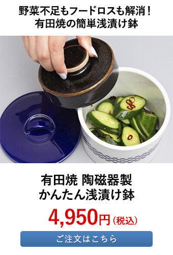 有田焼 陶磁器製 かんたん浅漬け鉢	