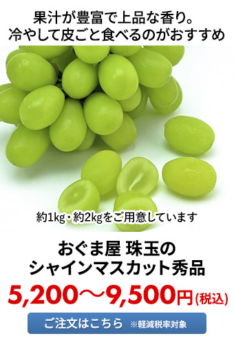 おぐま屋 珠玉のシャインマスカット秀品