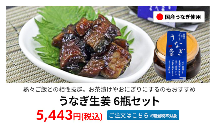 うなぎ生姜 6瓶セット