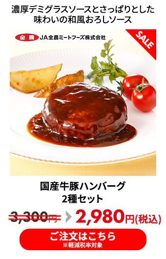 国産牛豚ハンバーグ2種セット