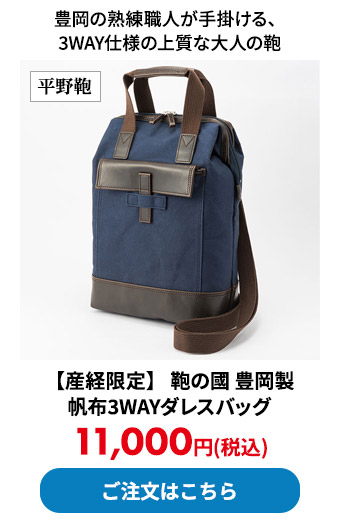 【産経限定】 平野鞄 鞄の國 豊岡製 帆布3WAYダレスバッグ