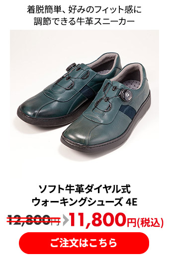 ソフト牛革ダイヤル式ウォーキングシューズ 4E