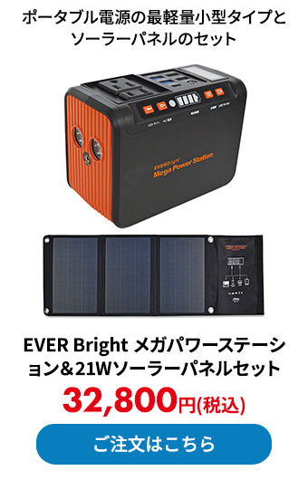 EVER Bright メガパワーステーション＆21Wソーラーパネルセット