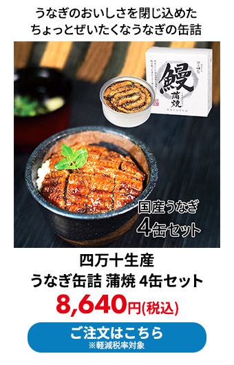 四万十生産 うなぎ缶詰 蒲焼 4缶セット