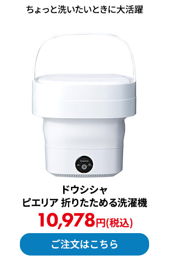 ドウシシャ ピエリア 折りたためる洗濯機 