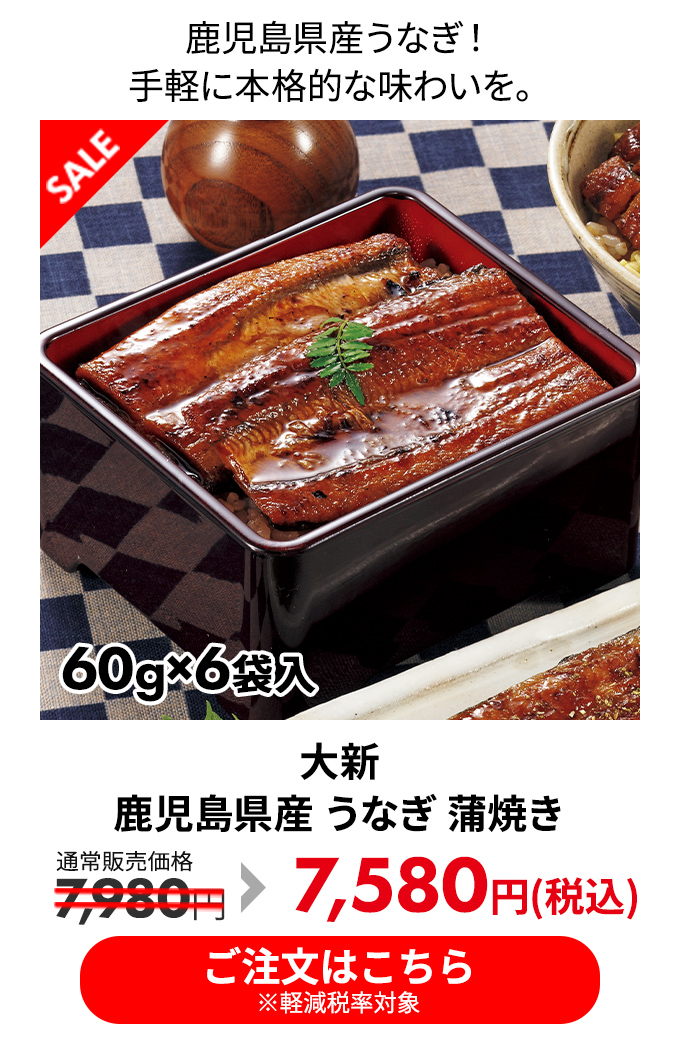 大新 鹿児島県産 うなぎ 蒲焼き