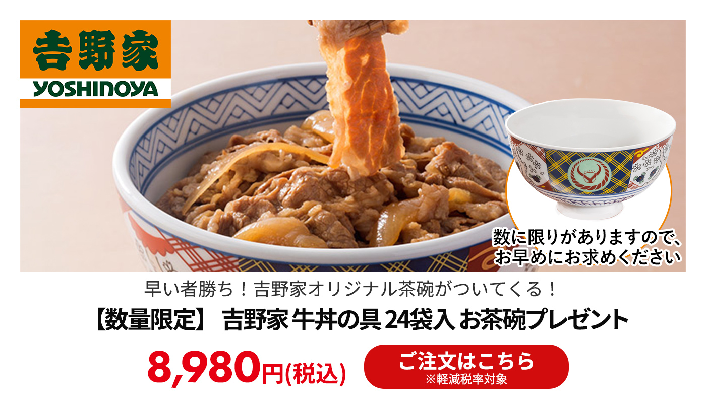 【数量限定】 吉野家 牛丼の具 24袋入 お茶碗プレゼント