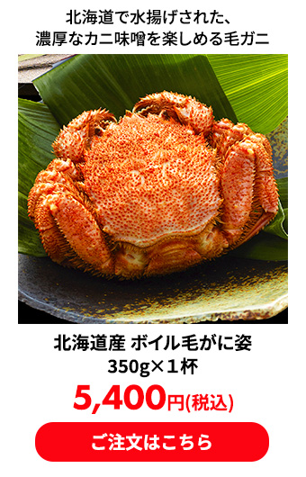 北海道産 ボイル毛がに姿 350g×１杯