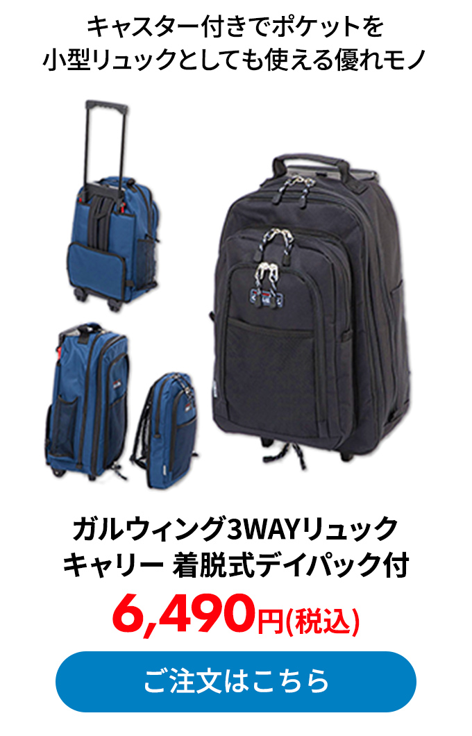 ガルウィング 3WAYリュックキャリー 着脱式デイパック付