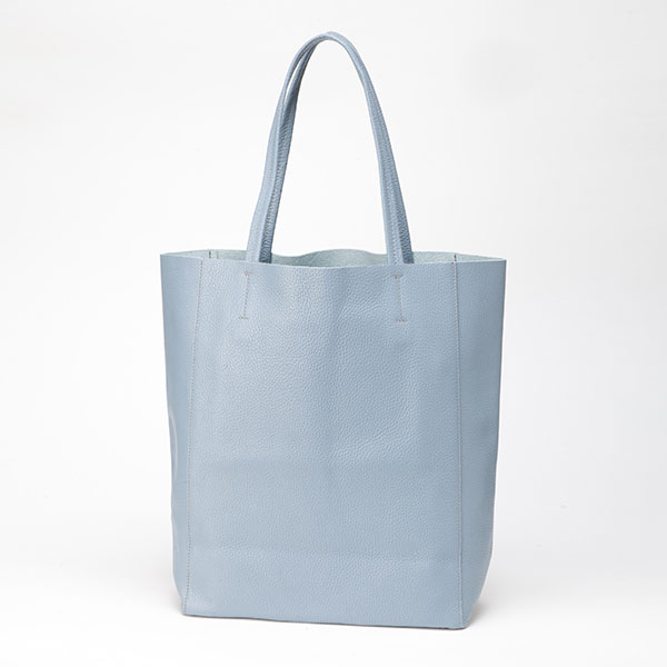 ジウディ イタリア製縦型トートバッグ ブルーグレー