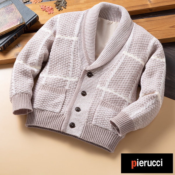 彩香 ピエルッチ オーストラリア羊毛使用 くつろぎカーディガン