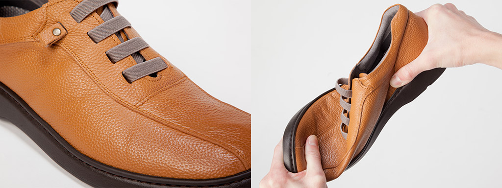 【産経限定】 金谷製靴 カネカ 楽らくゴム紐の柔らか牛革シューズ GOLF0235