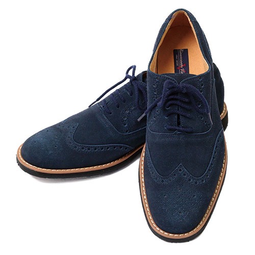 金谷製靴 カネカ 超撥水スエードカジュアルウイングチップ 4E 2233