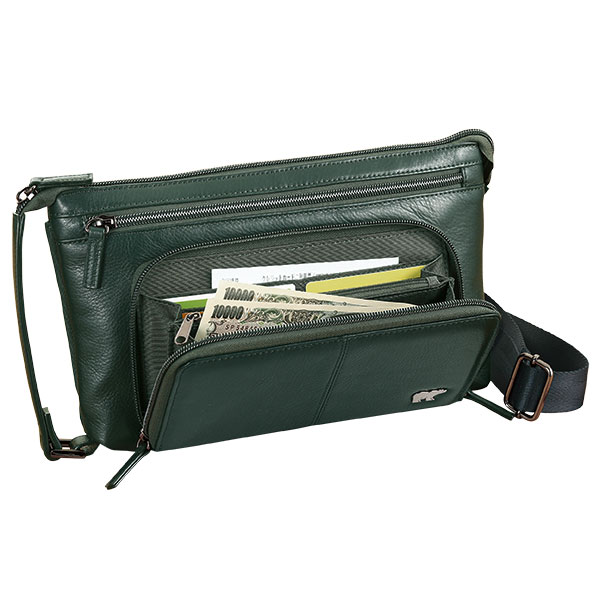 ゴールデンベア 財布付き牛革ショルダーバッグ